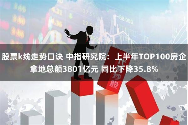 股票k线走势口诀 中指研究院：上半年TOP100房企拿地总额3801亿元 同比下降35.8%