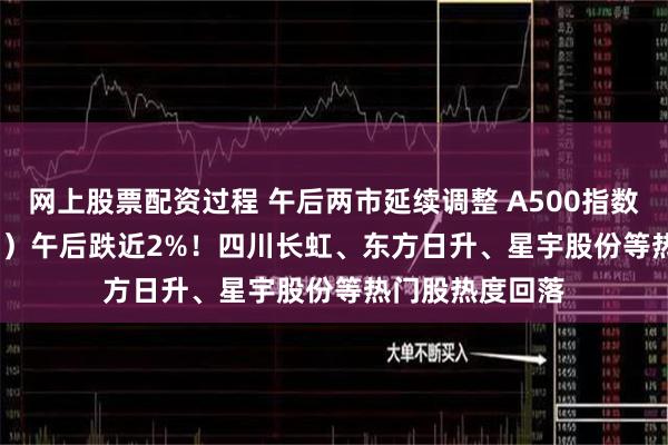 网上股票配资过程 午后两市延续调整 A500指数ETF（560610）午后跌近2%！四川长虹、东方日升、星宇股份等热门股热度回落