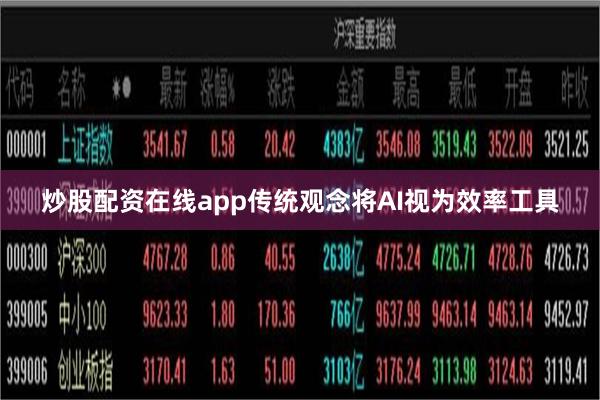 炒股配资在线app传统观念将AI视为效率工具